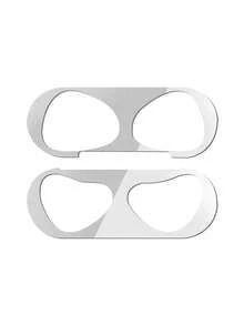 1/2/3/4/5 Stück Metall-Staubschutz-Aufkleber Schutzhülle, mit Verpackung, kompatibel mit AirpodsPro 2 1 AirPods3/4/Pro3 - Silber - Übersicht 1