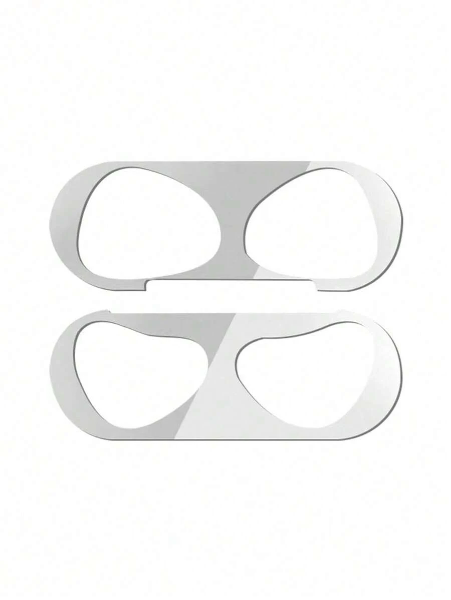 1/2/3/4/5 Stück Metall-Staubschutz-Aufkleber Schutzhülle, mit Verpackung, kompatibel mit AirpodsPro 2 1 AirPods3/4/Pro3 - Silber - Übersicht 1