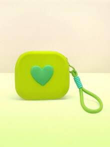 Heart-Shaped Silicone Mini Handheld Storage Bag, Multi-Functional Earphone Key Jewelry Pouch, Exquisite Daily And Birthday Gift - Multicolor - View 12