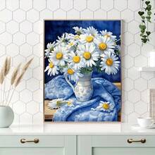 1pc [30*40cm/11.8*15.7in]5D Acrylic Diamond Painting Kit, Chrysanthemum Pattern, Suitable For Adult Beginners DIY Mosaic Diamond Art, Full Drill Handmade Self-Design DIY Diamond Painting Suitable For Living Room, Bedroom, Office Wall Decoration Hanging Painting, Surprise Home Decor Gift For Family And Friends, Unframed - No Frame - View 2