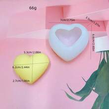 1pc DIY 3D Heart-Shaped Valentine's Day Car Aromatherapy Candle Atmosphere Decor Ornament Silicone Mold - White - View 16