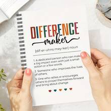 趣味螺旋線圈筆記本 1本 Difference Maker 禮品 螺旋筆記本日記本，適合女性與男性，辦公工作用筆記本，感謝禮物，適合導師、領導、老闆、同事的感激禮物，學校用品 - C - 查看 4