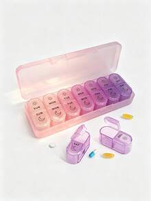 2 Times/Day Pill Organizer AM PM 7-Day Pill Box, 2 Doses Per Day 7-Day Travel Pill Organizer For Medication, Vitamins, Fish Oil Supplements - View 10