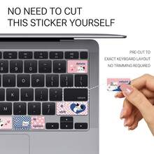 1pc Cute Cat Pattern Sticker Compatible With Apple Air Keyboard Function Keys, Cartoon Design Partial Skin Decal, Self-Adhesive Decorative Removable No-Residue Personalized Sticker - View 6