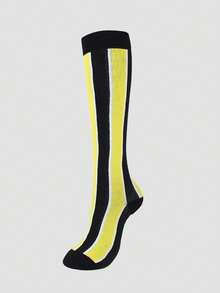 4/1 Vertical Striped Contrast Color Durable Micro-Compression Professional Sports Long Compression Socks, High Tube Socks Suitable For Running, Cycling, Fitness And Sports - Multicolor - View 16