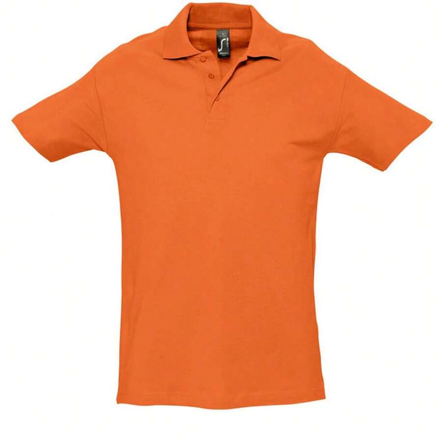 SOLS Mens Spring II Short Sleeve Heavyweight Cotton Polo Shirt - Orange - View 1