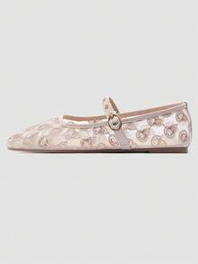 ADAMUMU New Women's Premium Fashion Comfortable Bead Flat Shoes, Reflective Shiny Metallic Rivets, Lightweight Suitable For Spring Summer Autumn Winter All Seasons, Fashionable And Comfortable For Daily And Party Wear - Chantilly - View 5