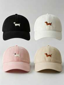 1件女款時尚刺繡小狗棒球帽,可調節休閒帽,適合戶外活動、旅行和跑步 - 多色 - 查看 8