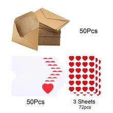 50/100er Set Mini-Umschläge für Liebesbriefe mit Herz-Aufklebern und Blankokarten, selbstversiegelnde Liebesbrief-Umschläge, Mini-DIY-Karten und kleine Liebesnotizen, geeignet für Hochzeit, Verlobung, Jahrestag, romantisches Geburtstagsgeschenk für Freundin, Freund, Fernbeziehung - Ich liebe Geld - Übersicht 11