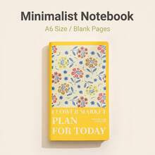 New Floral Blank Notebook, Portable Daily Planner, Fresh Pocket Notebook, Suitable For Office, Home, School, Office Assistant, Back To School Essential. School Supplies - A6 - View 8