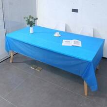 2pcs Solid Color Premium Disposable Plastic Tablecloths, Decorative Rectangular Disposable Tablecloths, Easy To Clean White Plastic Tablecloths, Suitable For Parties, Events, Weddings, Christmas, Birthdays, Rectangular Tablecloths, Wedding Decor - Multiple Styles - View 6
