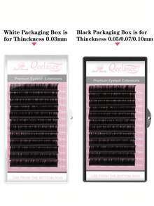 Qeelasee Mega Lashes 浓密扇形假睫毛，0.03-0.10mm C型卷翘，专业貂毛单根假睫毛，12排，化妆假睫毛簇，睫毛簇，单根假睫毛，假睫毛 - C - 查看 8
