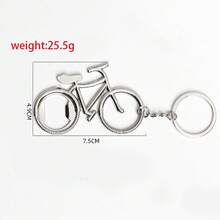 1pc Casual Minimalist Realistic Bicycle Bottle Opener Keychain, Daily Accessory Decor Mini Car Shaped Keychain Pendant, Holiday Party Gathering Table Small Gift Hanging Ornament - Silver - View 4