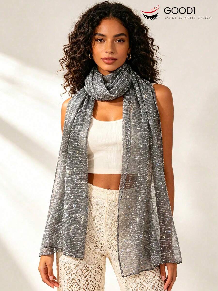 Pañuelo transparente de unicolor, pañuelo de cabeza suave y versátil, pañuelo largo elegante a juego para todas las estaciones
