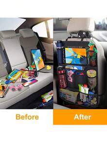 Car Back Seat Organizer Bag With Touchscreen Tablet Holder, Car Storage Pocket Cover, Car Seat Back Protector, Car Accessories - A - View 5