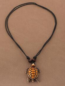 SUPBORA 1pc Fashionable Retro Turtle Pendant Adjustable Necklace, Vintage Sea Turtle Pendant Necklaces Suitable For Women Men Daily Wear Jewelry Gift - Brown - View 20