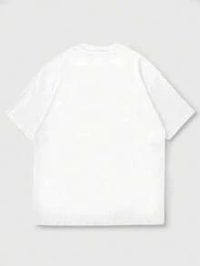 Men's White T-Shirt With Creepy Cute Monster Print, Short Sleeve Crew Neck T-Shirt, 100% Cotton, Casual Urban Style - 白色 - 查看 4