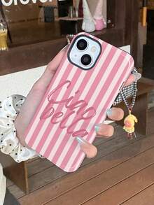 1pc Minimalist Artistic Colorful Striped Pattern Glossy 2-In-1 Film Shell Full Coverage Hard Phone Case Compatible With Samsung/ 11/12/13/14/15/16/17 Pro Max - Multicolor - View 3