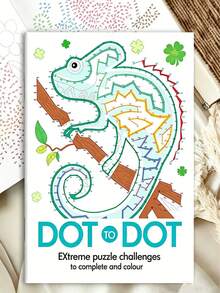1pc Stress Relief Healing Connect-The-Dots Coloring Book, Helps Improve Focus, Relieve Stress, Relax Mind, Suitable For All Ages, Holiday, New Year, Birthday, Party Perfect Gift Back To School - Multicolor - View 2