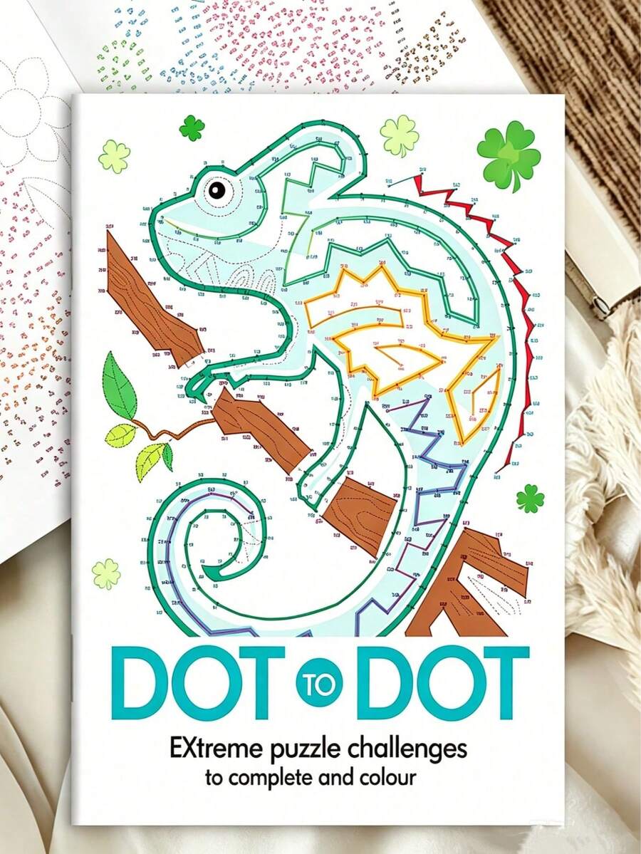 1pc Stress Relief Healing Connect-The-Dots Coloring Book, Helps Improve Focus, Relieve Stress, Relax Mind, Suitable For All Ages, Holiday, New Year, Birthday, Party Perfect Gift Back To School