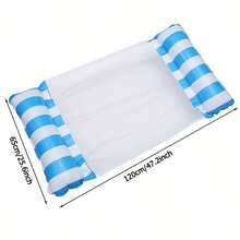 Foldable Inflatable Striped Float, Inflatable Swimming Cushion For Swimming Pool, Floating Bed For Water Entertainment Lounge Chair, Suitable For Swimming Pool, Beach, Pool Party - Multicolor - View 11