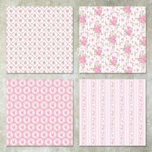 36 Sheets 6inch (Pink Fresh Floral Pattern Background) Scrapbook Thin Paper, Suitable For Bullet Journal, Junk Journal, Greeting Card Background, Photo Album And Handicrafts - Square - View 2