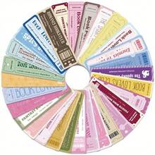 30pcs Ticket Style Book Club Paper Bookmarks - Back To School Gifts For Book Lovers - Multicolor - View 9