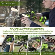 Kiln Ethan 8-Inch Cordless Mini Chainsaw With 2 Batteries And Complete Garden Pruning Kit - Green - View 7