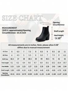 Women's Chunky Low Heel Chelsea Ankle Booties, Fashion Platform Fall Boots With Side Elastic Panels - 黑色 - 查看 9
