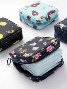 Cartoon Sanitary Pad Storage Bag, Large Capacity Sanitary Pad Organizer, Travel Storage Pouch, Multifunctional Mini Organizer Bag, Holiday Gift ﻿(1pc Single Item Small Item Random Color) - Multicolor - View 7