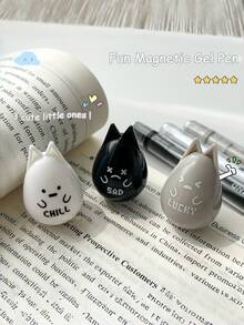 2pcs Fun Magnetic Levitation Neutral Pens, 0.5mm Tip, Cute Stress-Relief Animal Design, Suitable For Learning And Office, Back To School Essential - Multicolor - View 8