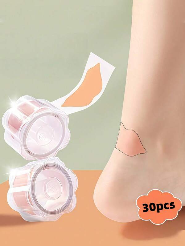 2 Boxes/1 Box Gel Heel Protectors, Adhesive Blister Pads, Foot Care Cushioning Pads, Plum Blossom Box Lip-Shaped Anti-Chafing Foot Patches, Invisible Anti-Chafing Foot Patches