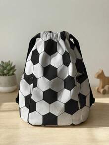 1pc Drawstring Backpack, Multi-Scenario Universal, Extra Large Capacity, Ultra-Lightweight & Portable, Durable, High Aesthetic, Foldable Storage Bag, Flower, Butterfly, Soccer Pattern Drawstring Fitness Sports Backpack, Dust-Proof Storage, Suitable For Outdoor Travel, Fitness, Daily Commute And School Use - Multicolor - View 12
