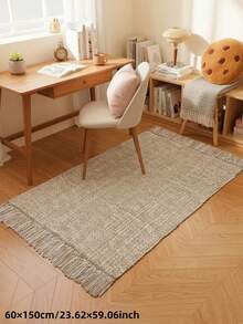 1pc Woven Tassel Rug, Brown Bohemian Rug, Soft Bedroom Living Room Dining Room Rug, Decorative Rug, Bedroom Decor, Small Rug, Rug, Home Decor, Living Room Rug, Living Room Small Rug, Bedroom Rug, Living Room Home Decor, Outdoor Rug, Washable Rug - Multicolor - View 15