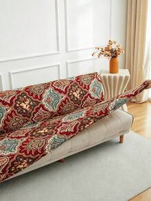 1pc Sofa Bed Cover Printed High Elasticity Easy Installation Multiple Sizes Plant Leaf Pattern Printed All Seasons Home Essential - Multicolor - View 7
