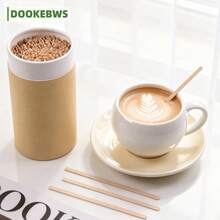 Kraft Paper Can Packaging - 300/600pcs Disposable Coffee Stir Sticks, Convenient To Use, Built-In Storage Function, Sturdy Paper Can, Coffee Accessories, Wooden Sticks, Suitable For Hot Drinks, Cold Drinks, Tea, Coffee, Beverages, Home, Office, Cafe, Coffee Station, Party Supplies Drink Stir Sticks - Multicolor - View 4