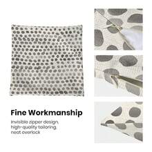 Polka Dot Pillow Covers 20x20 Inch Set Of 2 Black Cream Outdoor Decor Throw Pillows For Couch Modern Boho Design Watercolor Decorative Cushion Cases For Home Sofa Bed Decorations - 黑色波點圖案 20 吋 x 20 吋(2 件裝) - 查看 7