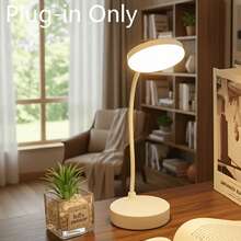 1 pieza Lámpara de escritorio LED pequeña blanca, brillo ajustable, 3 modos de luz de color - Adecuada para leer, estudiar o uso nocturno, alimentada por USB sin necesidad de batería, regalo de Navidad perfecto para oficina, estudio y lectura - Modelo enchufable - Ver 8