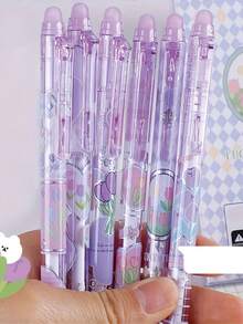 12 PCS Blue Erasable Gel Pen Set, Includes 2 Random Pens + 10 Refills, 0.5mm Fine Tip, Blue Ink, Built-In Eraser, Back To School, First Day Of School - Multicolor - View 3