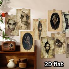 20pcs Halloween Horror Room Decor Postcards, Scary Ghost Face Wall Collage Kit For Home Bedroom Decor, Vintage Creepy Halloween Party Decorations, Perfect For Scrapbooking & Crafting - A - View 4