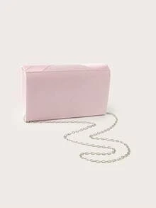 REMANLAND Exquisite Plaid Women's Shoulder Bag, Elegant Fashionable Pink Clutch Bag, Women's Evening Bag, Suitable For Women's Parties, Weddings, Evening Dinners, Banquets And Other Occasions, Ideal Choice For Party Girls And Women, Also The Best Gift For Women. - Pink - View 7