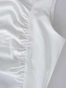 Women's White Sexy Chic Asymmetrical One Shoulder Ruched Side Bodycon Mini Dress Summer Dressy Casual For Night Out Date Dinner Party Hangout - White - View 10