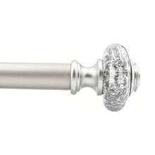 1PC Silver&Gold Modern Decorative Curtain Rods With Silver Foil Finials -Telescoping Options In 18–45 Inches, 36–88 Inches, And 66–120 Inches-Offer A Stylish, Elegant Metal Design Perfect For Window Decor - Silver-1PC - View 9
