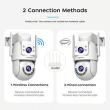 Lenovo X6T Outdoor Security Camera IP Camera Dual Lens PTZ Color Night Vision CCTV Video Surveillance Protection - White - View 5