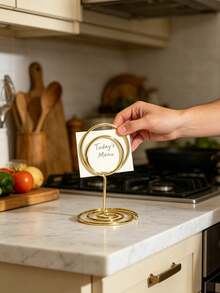 Round Stainless Steel Card Holder/Table Number Stand, Reusable Essential For Weddings, Graduations, Restaurants And Holiday Events - Multicolor - View 2