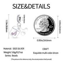 1 pièce pendentif en argent sterling S925 blanc phosphorescent, rose, aile, étoile, lune, ange, nœud, flèche, cœur, LOVE, compagnon, patte mignonne, pied, feu, énergie, convient pour bracelet original, collier, porte-clés, fabrication de pendentif DIY, cadeau pour femme, convient pour anniversaire, fête, cadeau de vacances - Rose bonbon - Voir 10