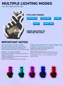 Solar Powered Car Finger Gesture Light, Colorful LED Heart Hand Window Decor Lamp, Suction Cup Auto Rear Window Neon Light, Funny Car Exterior Interior Modification Accessory, Multi‑Color Flashing Car Decoration Light - Multicolor - View 9