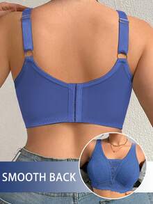 Plus Size Women Lace Patchwork Seamless Underwear, Suitable For Daily Wear In Various Occasions - Blue - View 5