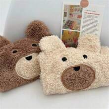 Cute Bear Ear Decor Plush Vest, Autumn/Winter - White - View 3