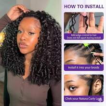 bling hair Extensions de cheveux naturels crochetées pour femmes – Mèches bouclées birmanes (pré-bouclées), style << plumes », nœuds invisibles Miracle Knots, couleur : noir naturel - Natural Black - Voir 5